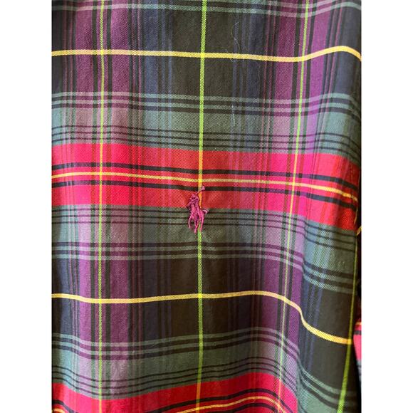 Ralph Lauren Classic Fit Red Plaid Button Down Shirt L - Picture 5 of 6